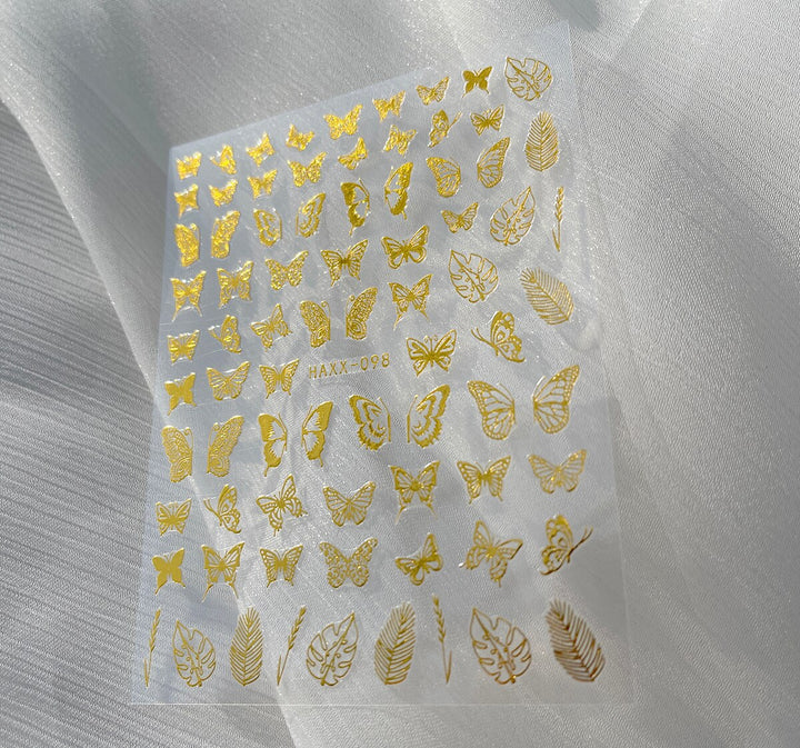 Butterfly Nail Stickers Decals butterfly gold China