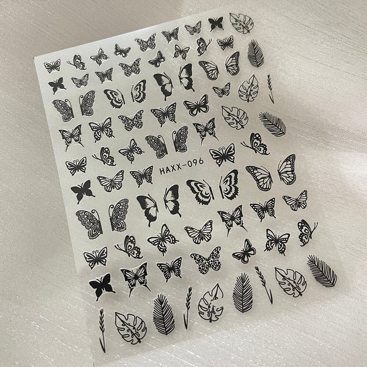 Butterfly Nail Stickers Decals butterfly black China