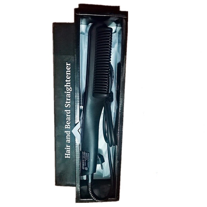 heated straighten hair brushes gray with box