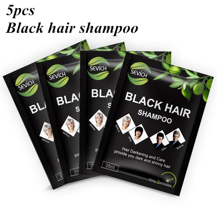 SEVICH Black Hair Shampoo Dye. 5pcs Black