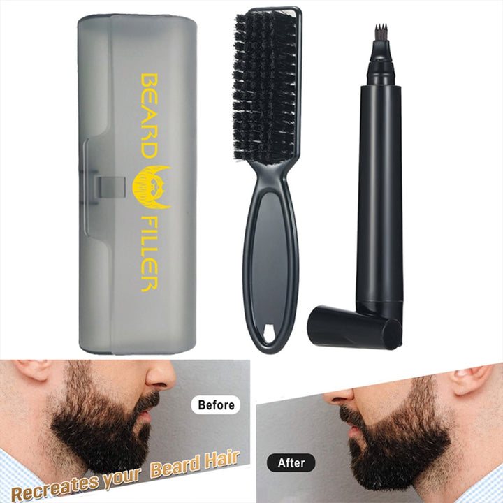 pencil shape beard waterproof. Dark brown set