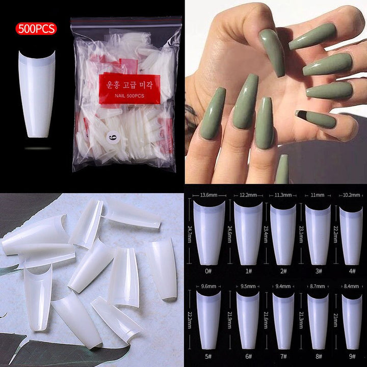 Acrylic Clear False Nails Tips 500pcs-FN-N