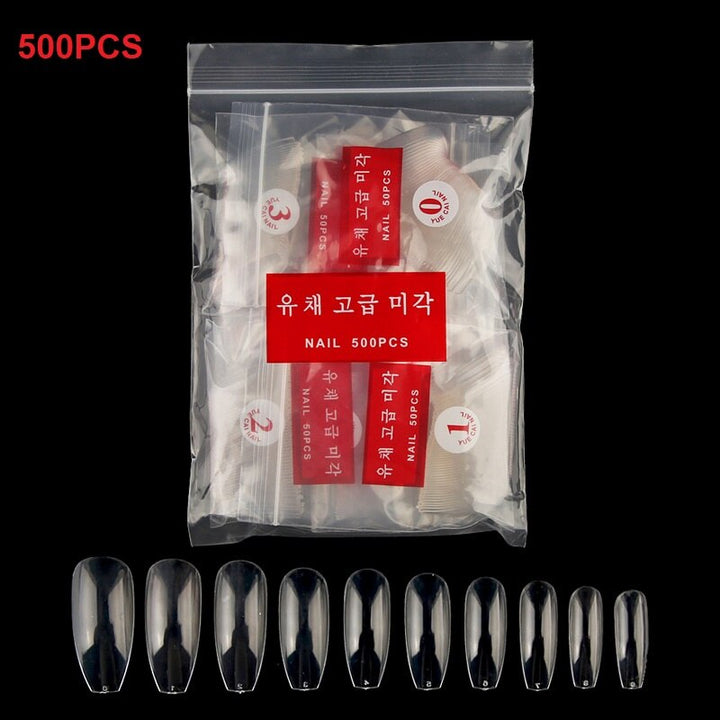 Acrylic Clear False Nails Tips 500pcs-BL-C