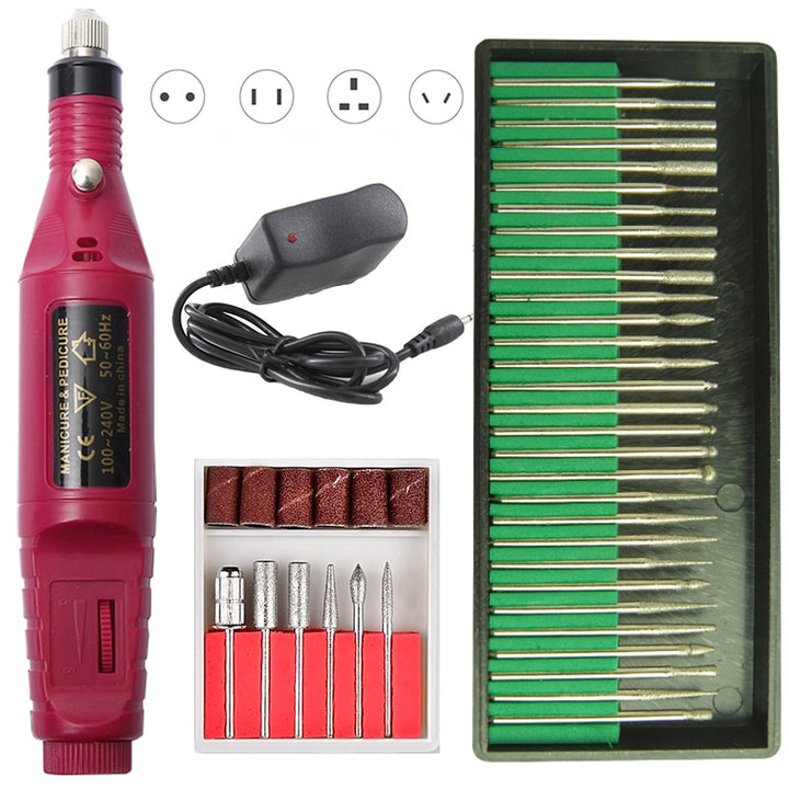 Nail Drill File Pedicure Sets. 20000 red 30 bits