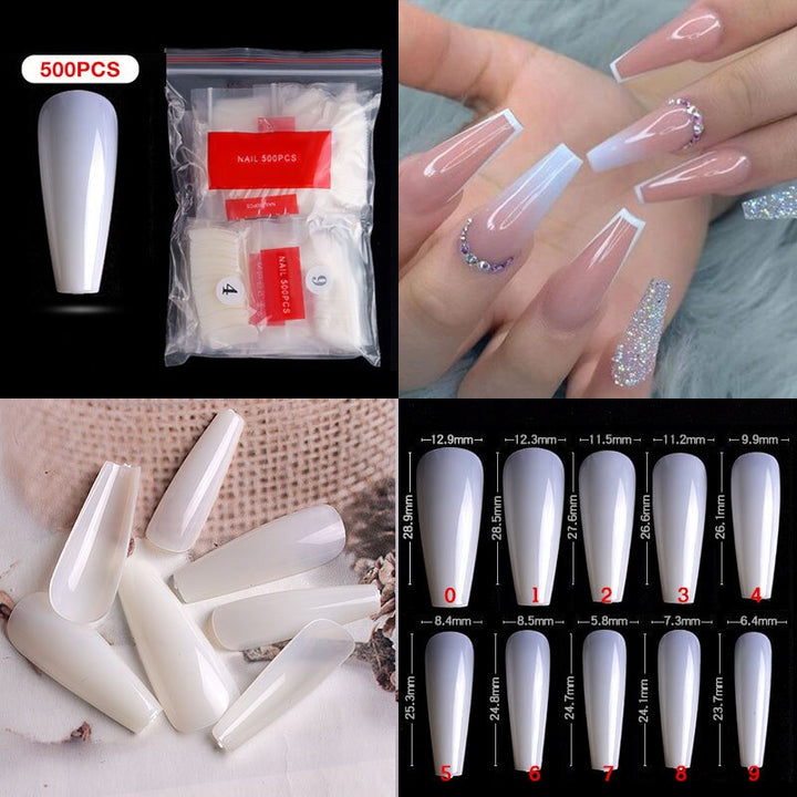 Acrylic Clear False Nails Tips 500pcs-GC-N