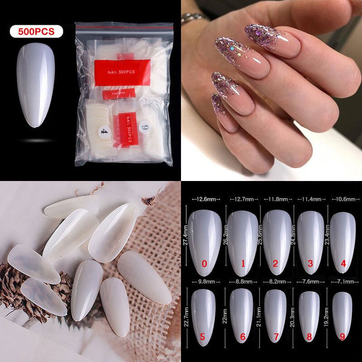 Acrylic Clear False Nails Tips 500pcs-DX-N