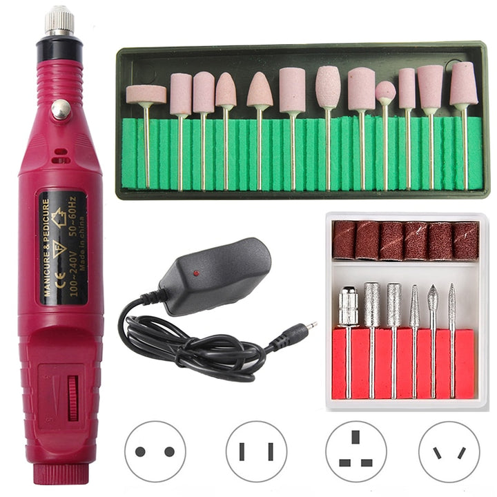 Nail Drill File Pedicure Sets. 20000 red 12 bits